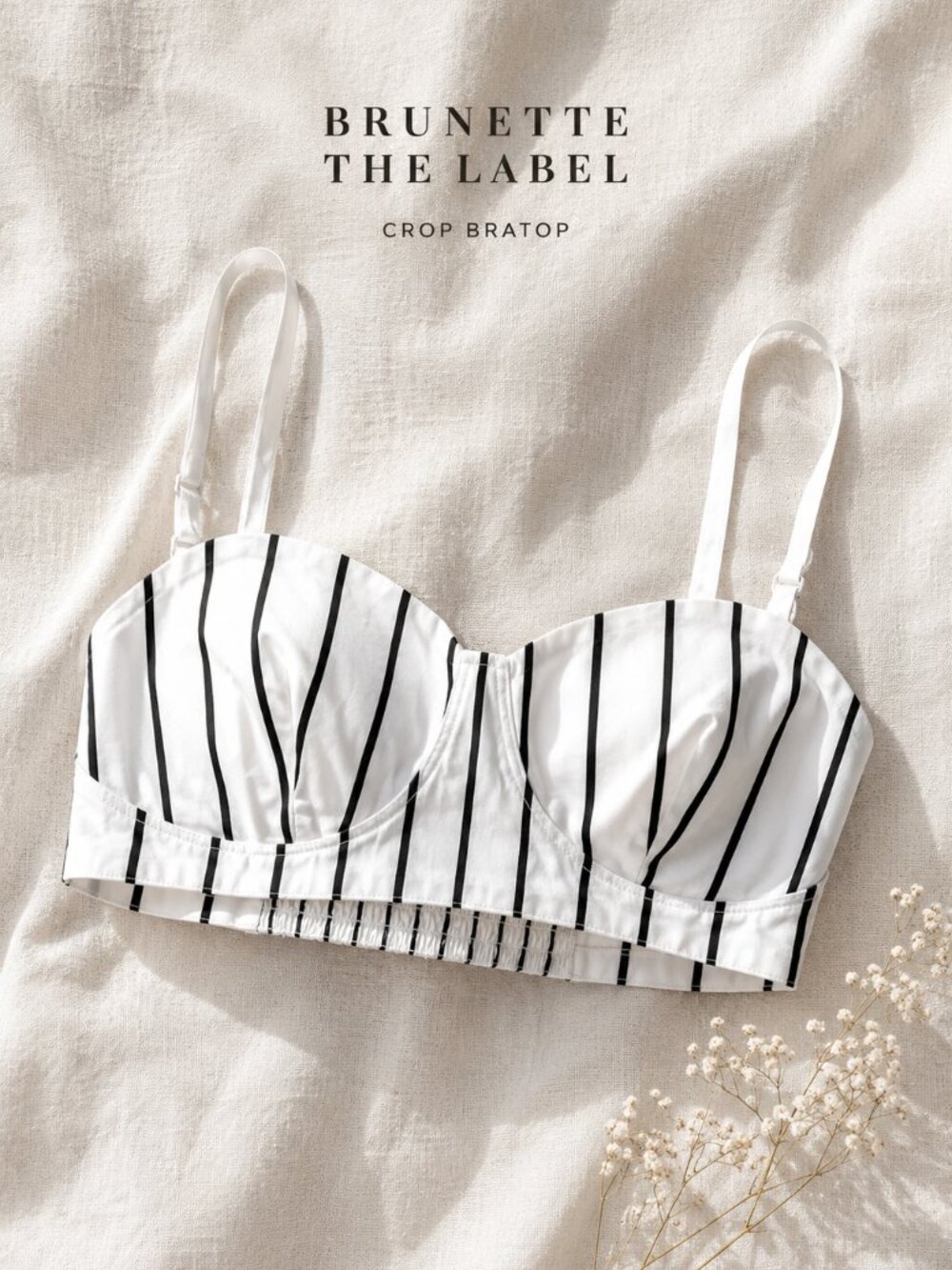 Old Hollywood Smock Cotton Bratop Brunette The Label • White Black • Small • NWT